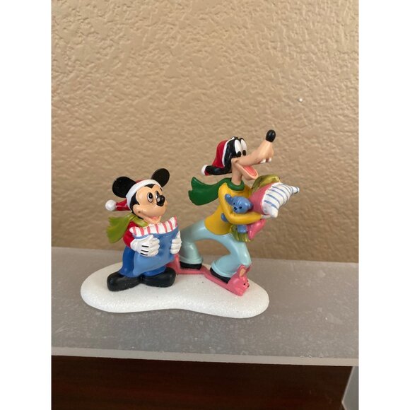 Department 56 Other - Disney Dept 56 “Stayover Goofy” Mickey & Goofy Christmas Accessory Figurine 2010